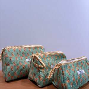 trousse de toilette vert artisanat